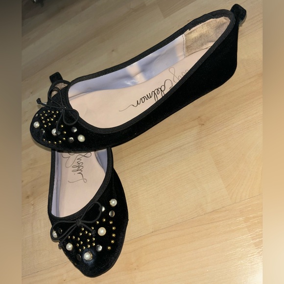 Libby Edelman Flat Black Velvet Ballet Flat Loafer size 6.5 - Picture 4 of 8